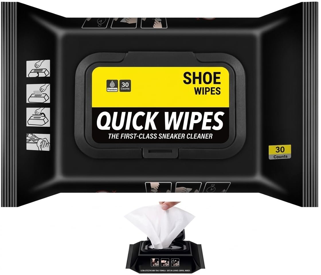 Natural Sneaker & Shoe Cleaner Wipes - 1 Packs of 80 - Portable Sneakers Cleaner Shoe Wipes Quickly Remove Dirt & Stains - These Disposable Shoe Cleaning Wipes Can Be Used On Footwear