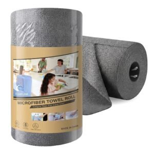 Microfiber Cleaning Cloth Roll, 20 Sheets, Reusable Up to 4000 Times, Ultra Absorbent Lint-Free Cleaning Cloth for Kitchen, Glass, Car & Multipurpose Use (Tearable Roll)