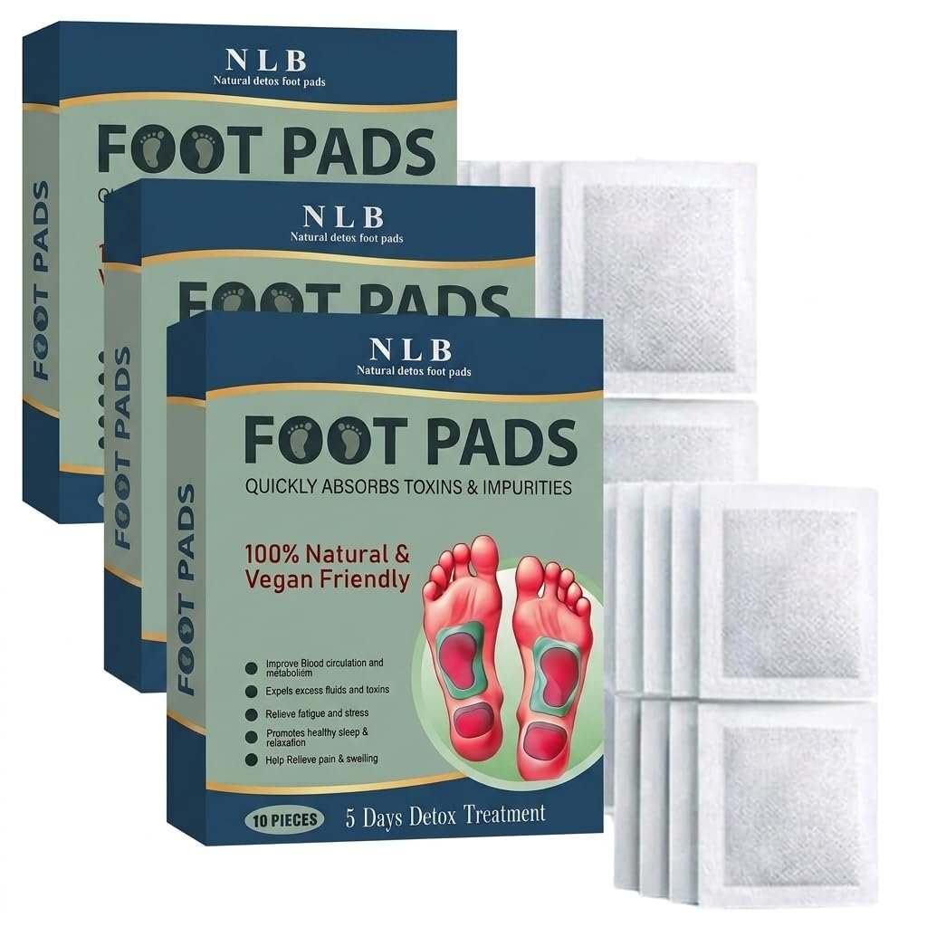 Herbal Foot Care Patches, Bamboo Vinegar & Ginger Extract Foot Pads, Overnight Foot Patches for Relaxation & Daily Foot Care, Easy Apply Adhesive Pads, Pack of 3