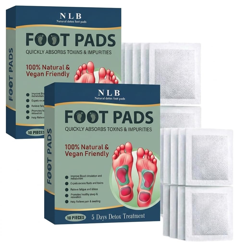 Herbal Foot Care Patches, Bamboo Vinegar & Ginger Extract Foot Pads, Overnight Foot Patches for Relaxation & Daily Foot Care, Easy Apply Adhesive Pads, Pack of 2