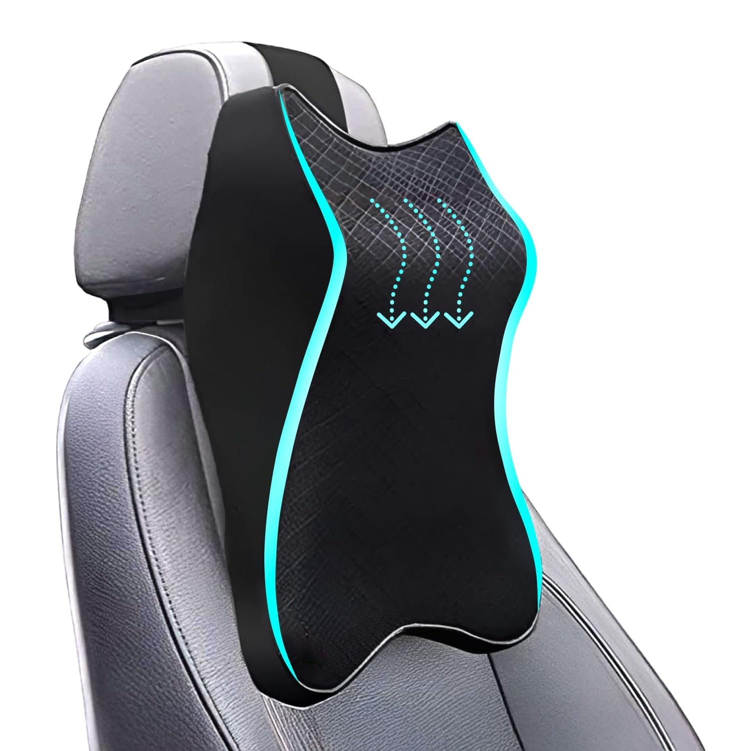 Premium Memory Foam Car Neck Rest Pillow for Car Seat Headrest | Ergonomic Cervical & Neck Support Cushion with Washable Cover | Adjustable Strap for Driver & Office Chair | Neck Pain Relief