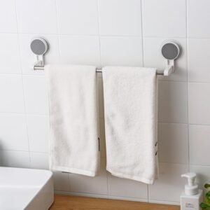 Wall Mounted Self Adhesive Towel Holder Bar for Bathroom & Kitchen | No Drill Magic Sticker Towel Rod for Napkins, Towels & Cloth Hanging | Waterproof Wall Organizer