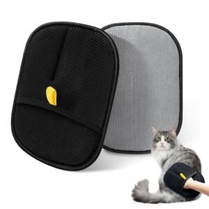 Pet Hair Removal Gloves for Dogs & Cats | Reusable Static Pet Fur Cleaning Mitt for Furniture, Sofa, Carpet & Car Seats | Gentle Grooming Massage Glove (23.5 x 18 cm)