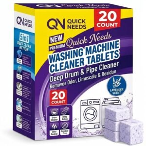 Washing Machine Cleaner Tablets 20 Pcs ‚Äì Lavender Scent Deep Cleaning Descaler for Front & Top Load Machines, Removes Stains, Limescale & Odor, Improves Machine Performance