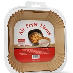 100 PCS Air Fryer Paper Liners, Disposable Parchment Sheets, Oil & Grease Proof, Non-Stick Baking Paper for Air Fryer, Oven & Microwave, Cooking & Roasting (Square 8 Inch)