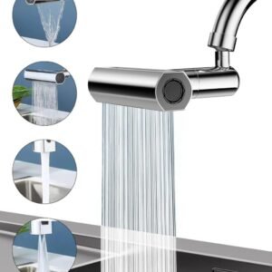 4 in 1 Waterfall Kitchen Faucet Extender | 360¬∞ Rotating Flexible Tap Head for Kitchen Sink | Splash Proof Water Saving Faucet Aerator with Multiple Water Flow Modes