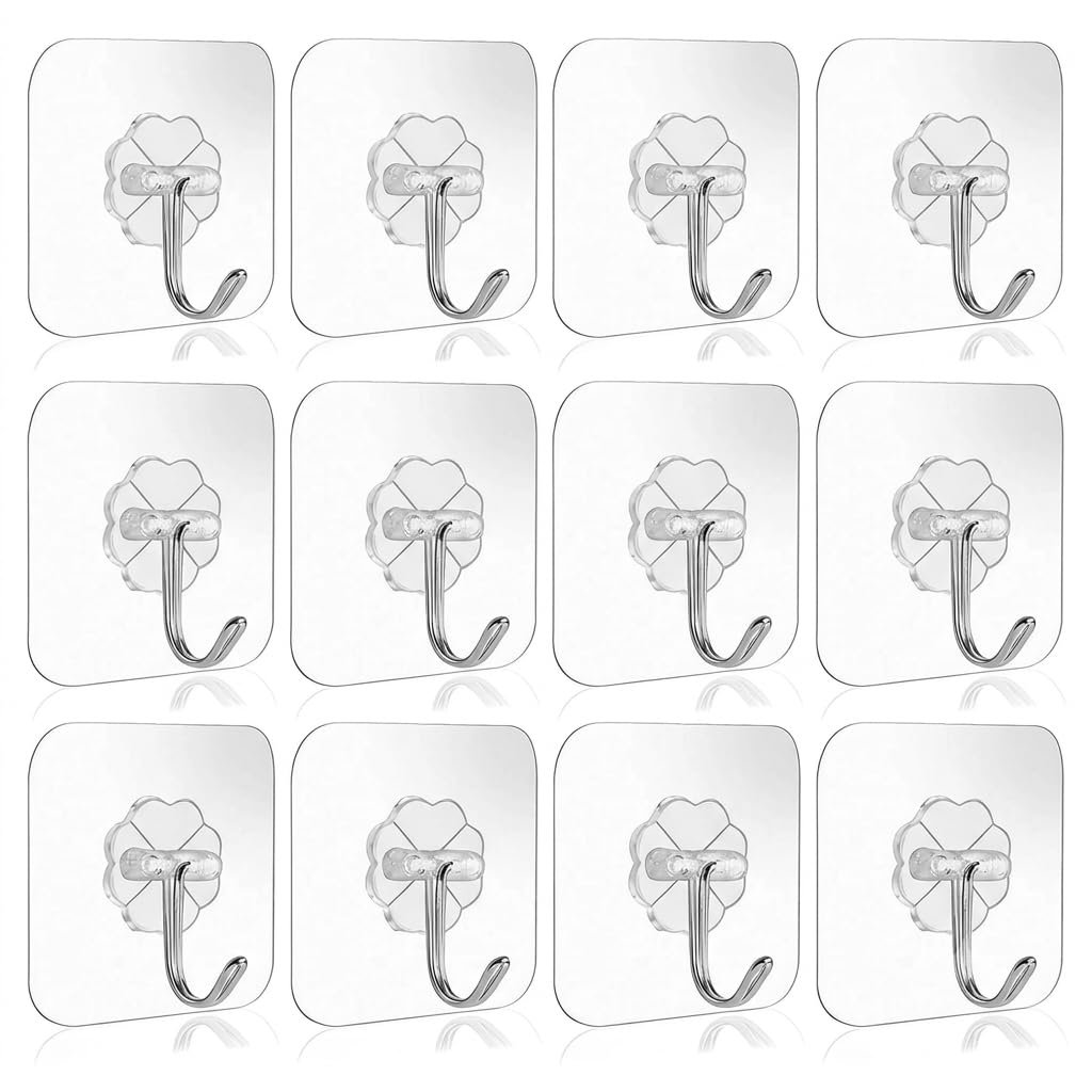 ZEVKO Transparent Wall Hooks – Smart Storage Without Drilling