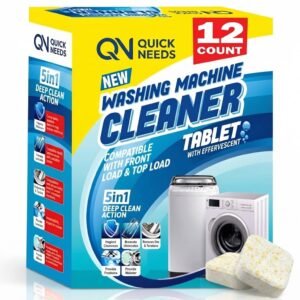 Washing Machine Descaler Tablets (20 Pcs) ‚Äì Lime Scent Deep Cleaning Cleaner for Front Load & Top Load Machines, Removes Limescale, Dirt, Odor & Residue Build-Up from Drum & Tub