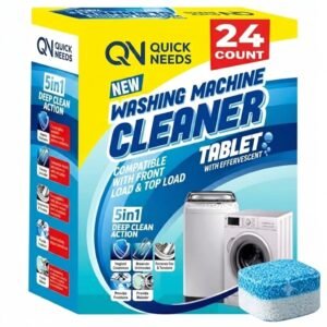 ACTIVE Washing Machine Cleaner Descaler 24 Pack - Deep Cleaning Tablets For Front Loader & Top Load Washer, Clean Inside Drum And Laundry Tub Seal (Tablets - 24 Pack)