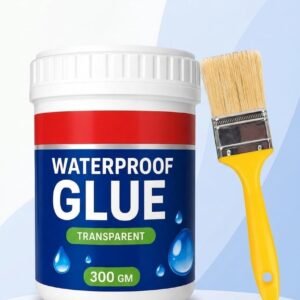 Transparent Waterproof Crack Seal Glue 300GM with Brush | Clear Sealant Resin for Roof Leakage, Wall Cracks, Bathroom, Kitchen & Tile Repair | Protective Coating (300GM, Pack of 1)