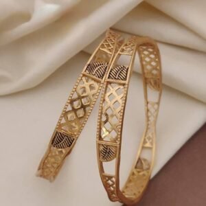 Traditional Gold Polished Antique Carved Bangles