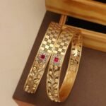 Traditional Antique Gold Finish Bangle Set