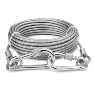 Heavy Duty Clothes Drying Rope 10 Meter with Hooks, Strong Steel Clothesline for Balcony, Bathroom, Travel & Camping, Rust Resistant Durable Cloth Line for Indoor & Outdoor Use, Silver