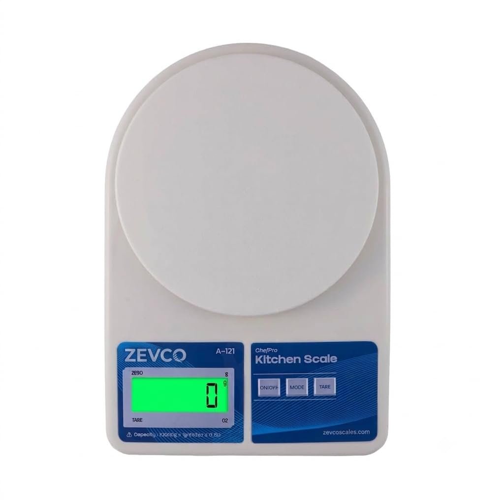 Digital Kitchen Weighing Scale, 10 kg Capacity with 1 g Accuracy, High Precision Food Weight Machine with Large LCD Display, Tare Function & g/oz Modes for Home Kitchen